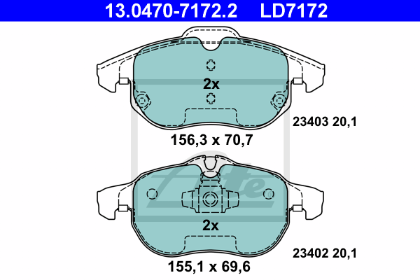 Set placute frana,frana disc 13.0470-7172.2 ATE