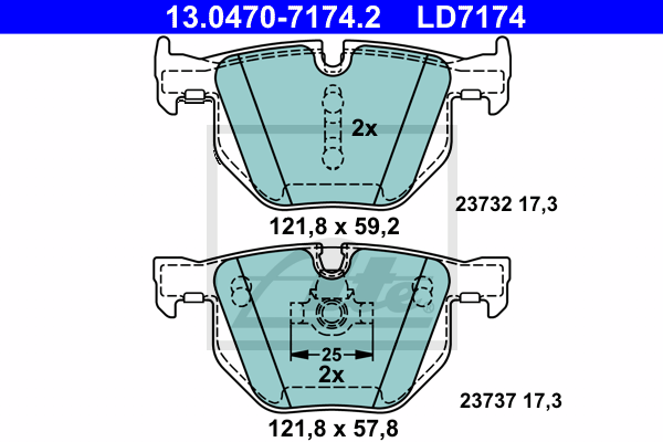 Set placute frana,frana disc 13.0470-7174.2 ATE