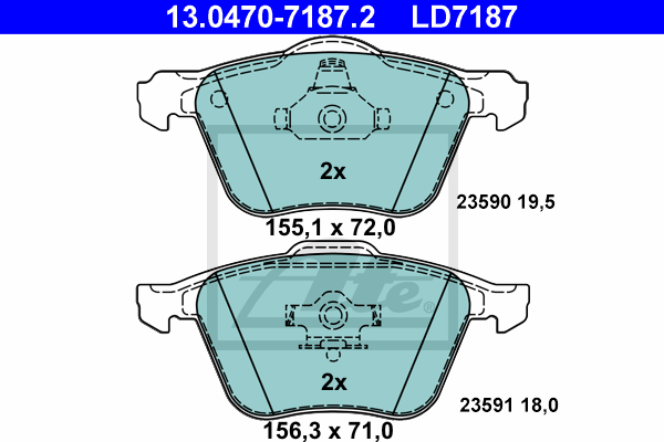 Set placute frana,frana disc 13.0470-7187.2 ATE