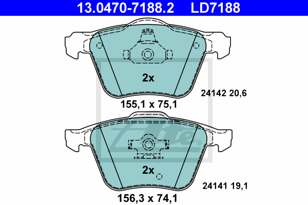 Set placute frana,frana disc 13.0470-7188.2 ATE