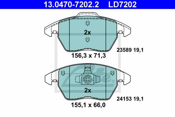 Set placute frana,frana disc 13.0470-7202.2 ATE