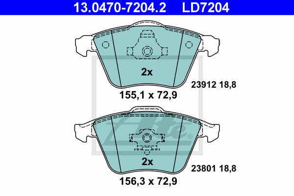 Set placute frana,frana disc 13.0470-7204.2 ATE