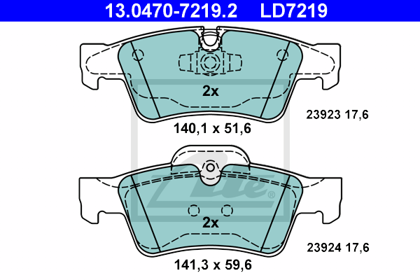 Set placute frana,frana disc 13.0470-7219.2 ATE