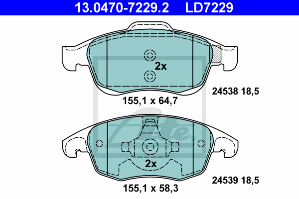 Set placute frana,frana disc 13.0470-7229.2 ATE