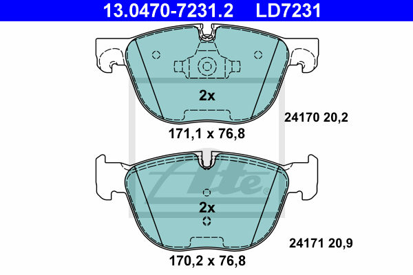 Set placute frana,frana disc 13.0470-7231.2 ATE