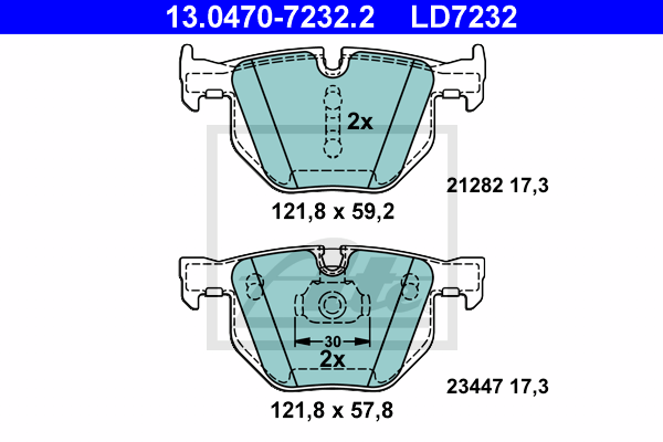 Set placute frana,frana disc 13.0470-7232.2 ATE