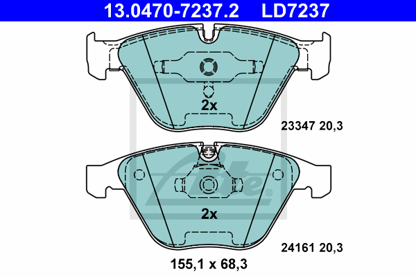 Set placute frana,frana disc 13.0470-7237.2 ATE