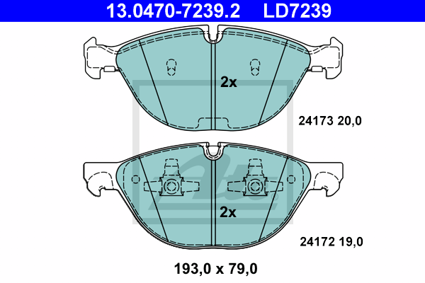 Set placute frana,frana disc 13.0470-7239.2 ATE