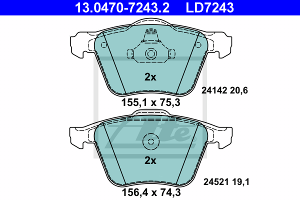 Set placute frana,frana disc 13.0470-7243.2 ATE