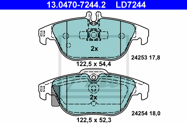 Set placute frana,frana disc 13.0470-7244.2 ATE