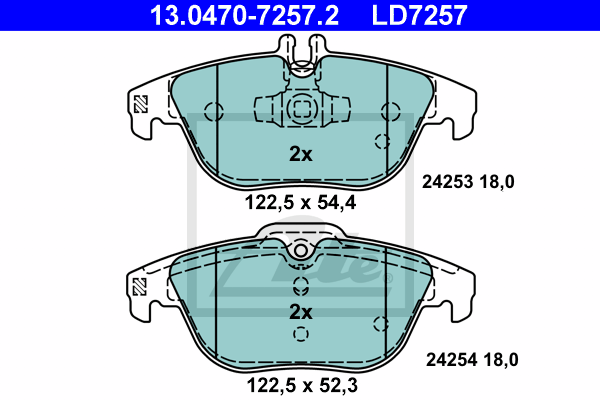 Set placute frana,frana disc 13.0470-7257.2 ATE