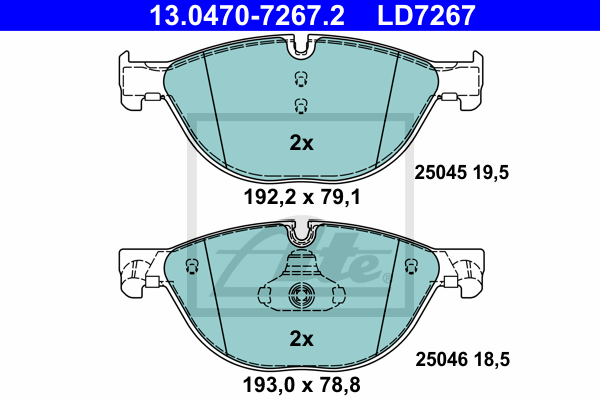 Set placute frana,frana disc 13.0470-7267.2 ATE