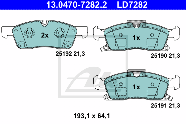 Set placute frana,frana disc 13.0470-7282.2 ATE