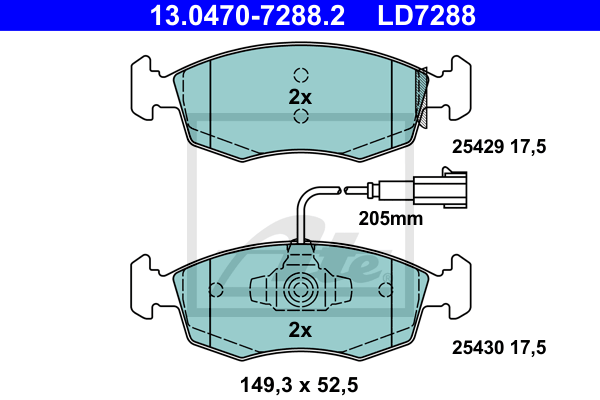 Set placute frana,frana disc 13.0470-7288.2 ATE