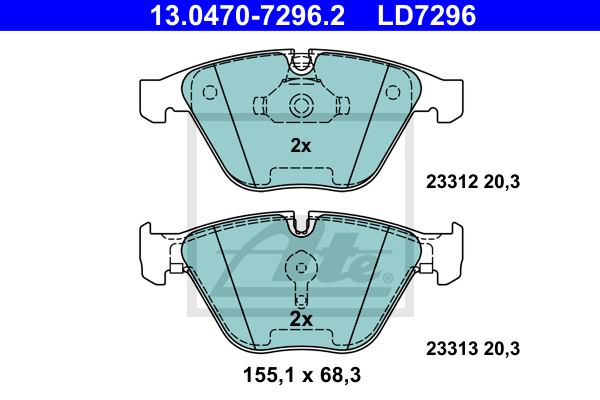 Set placute frana,frana disc 13.0470-7296.2 ATE