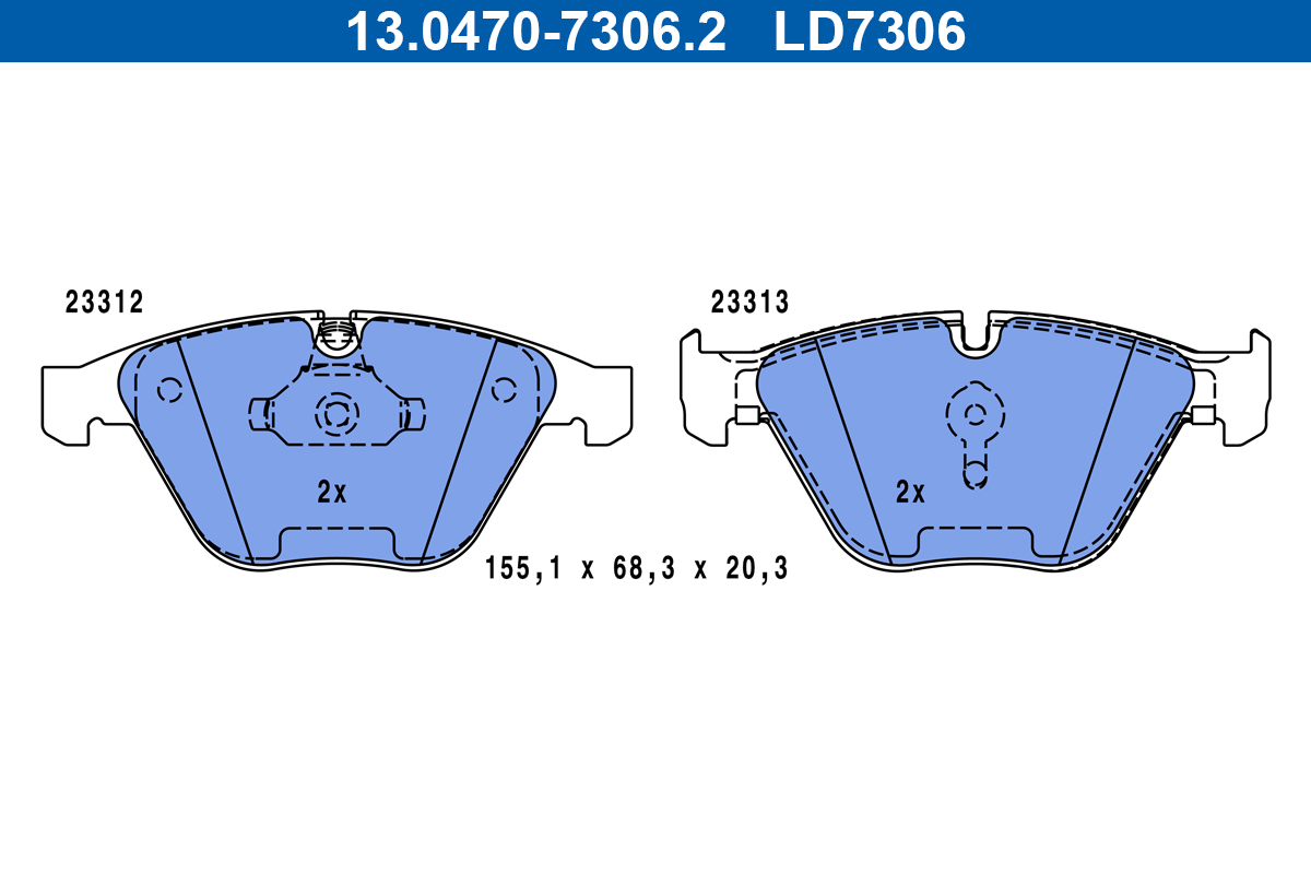 Set placute frana,frana disc 13.0470-7306.2 ATE