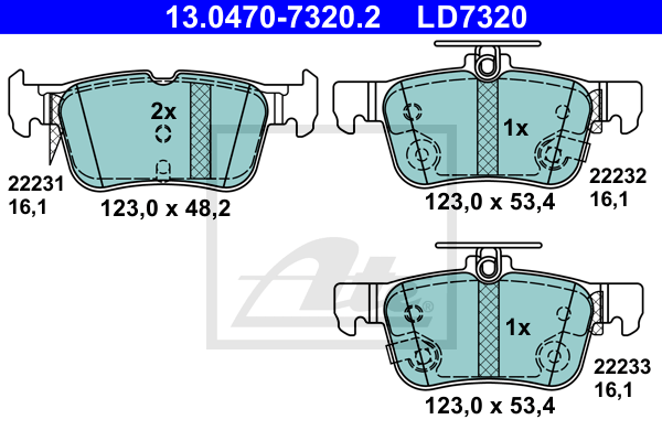 Set placute frana,frana disc 13.0470-7320.2 ATE