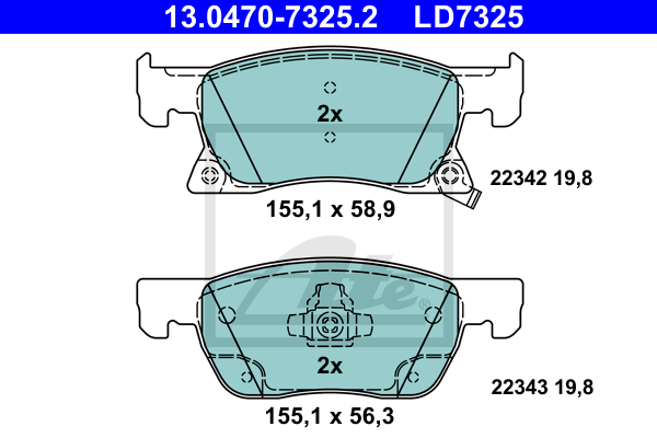 Set placute frana,frana disc 13.0470-7325.2 ATE