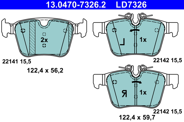 Set placute frana,frana disc 13.0470-7326.2 ATE