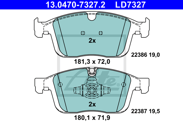 Set placute frana,frana disc 13.0470-7327.2 ATE