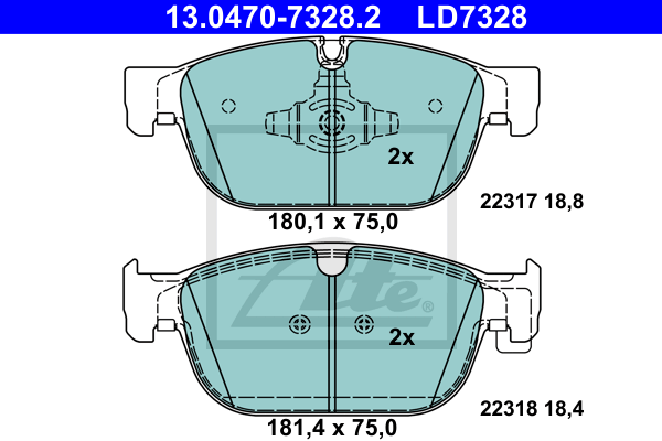 Set placute frana,frana disc 13.0470-7328.2 ATE