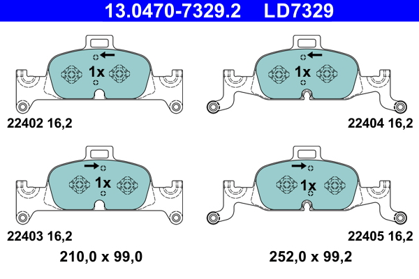 Set placute frana,frana disc 13.0470-7329.2 ATE