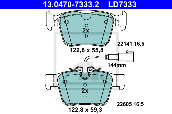 Set placute frana,frana disc 13.0470-7333.2 ATE