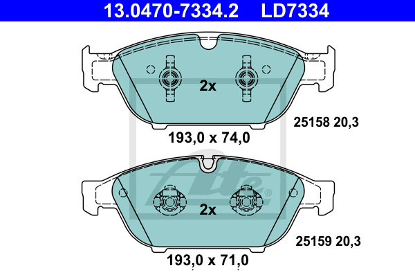 Set placute frana,frana disc 13.0470-7334.2 ATE