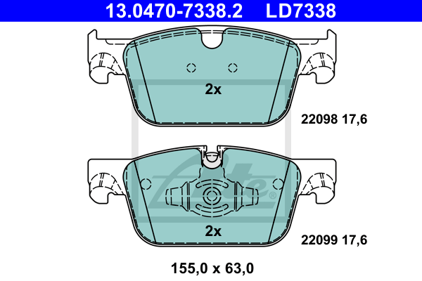 Set placute frana,frana disc 13.0470-7338.2 ATE