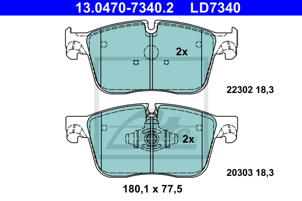 Set placute frana,frana disc 13.0470-7340.2 ATE