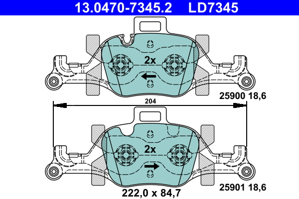 Set placute frana,frana disc 13.0470-7345.2 ATE