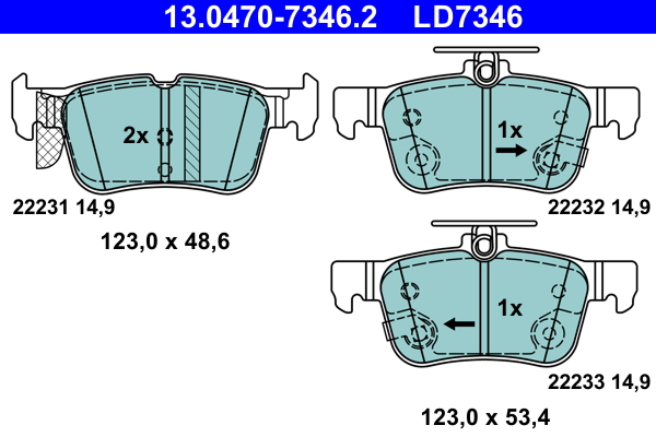 Set placute frana,frana disc 13.0470-7346.2 ATE