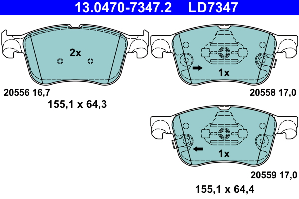 Set placute frana,frana disc 13.0470-7347.2 ATE