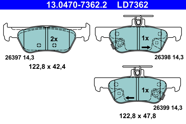 Set placute frana,frana disc 13.0470-7362.2 ATE