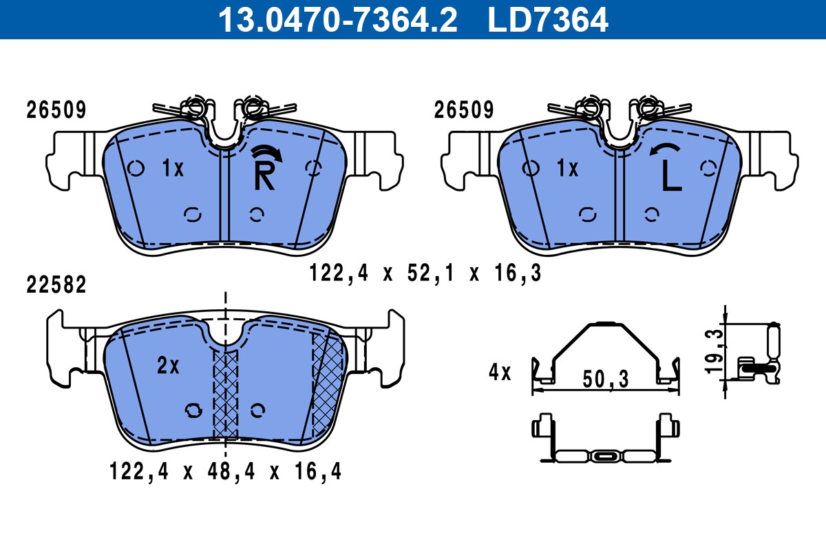 Set placute frana,frana disc 13.0470-7364.2 ATE