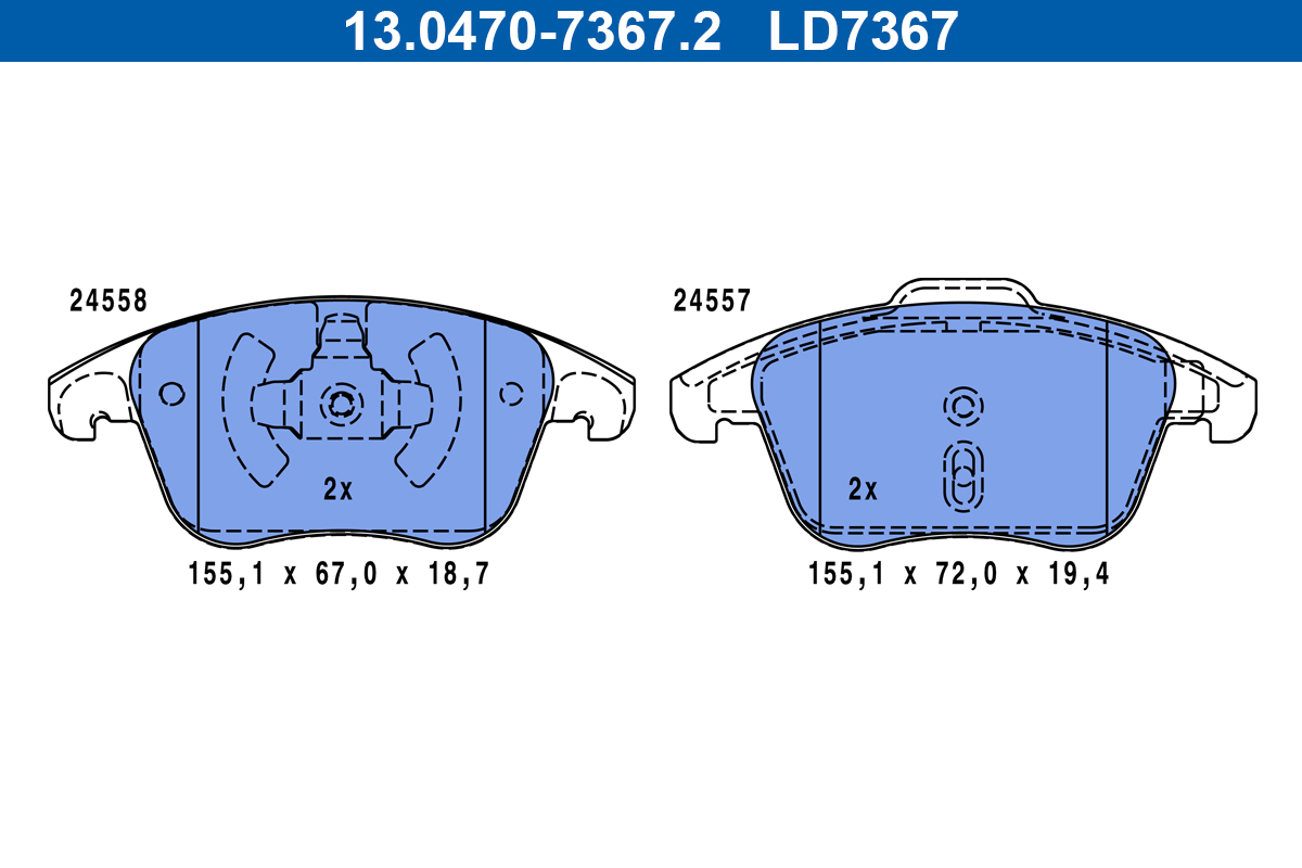 Set placute frana,frana disc 13.0470-7367.2 ATE