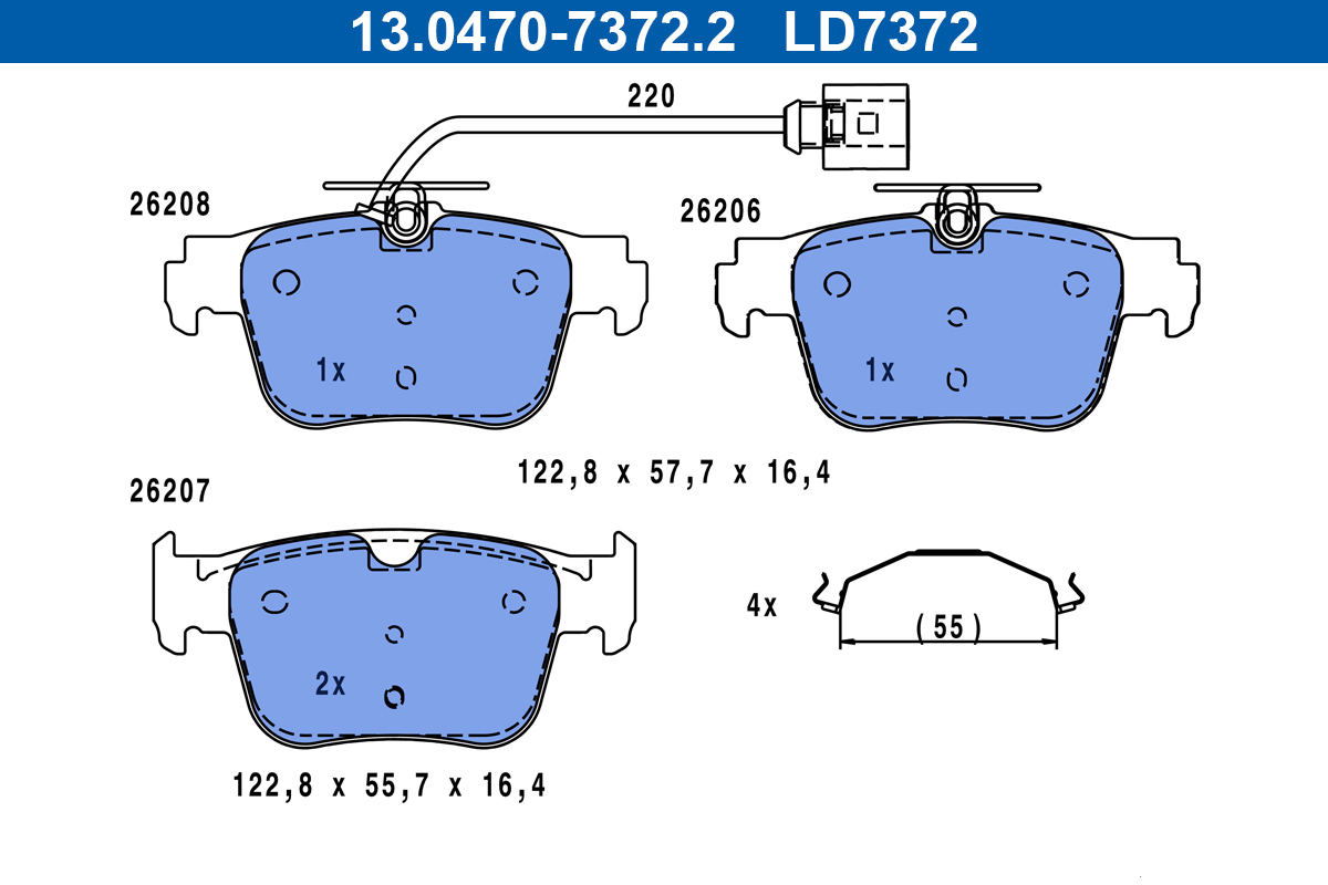 Set placute frana,frana disc 13.0470-7372.2 ATE