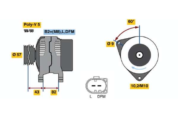 Generator / Alternator 0 986 044 310 BOSCH
