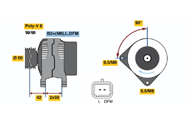 Generator / Alternator 0 986 047 370 BOSCH
