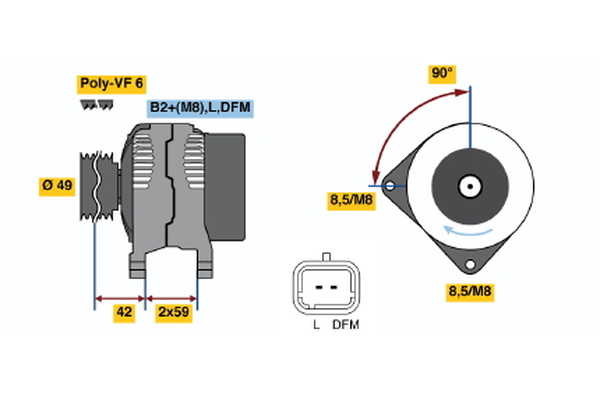 Generator / Alternator 0 986 046 280 BOSCH