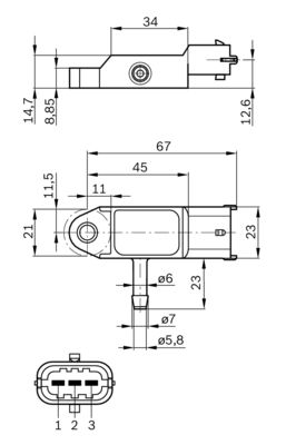 Senzor,presiune supraalimentare 0 281 002 593 BOSCH