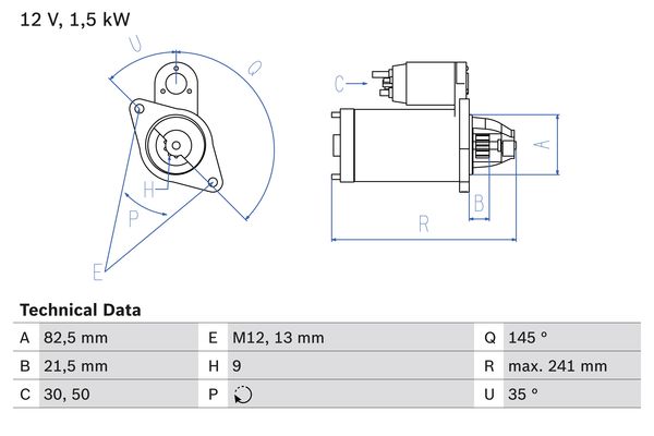 Starter 0 986 010 850 BOSCH