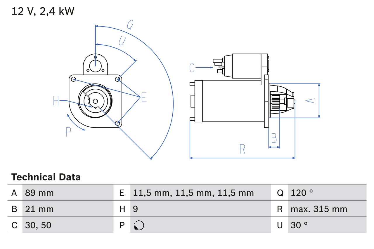 starter 0 986 011 020 BOSCH
