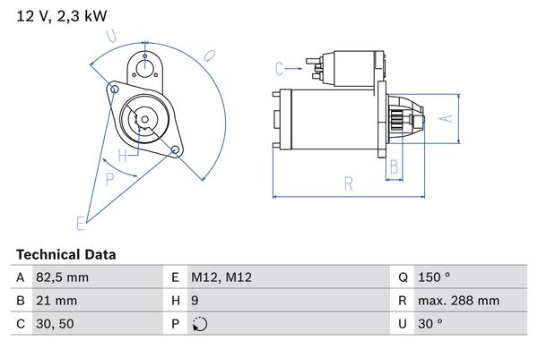 Starter 0 986 011 150 BOSCH