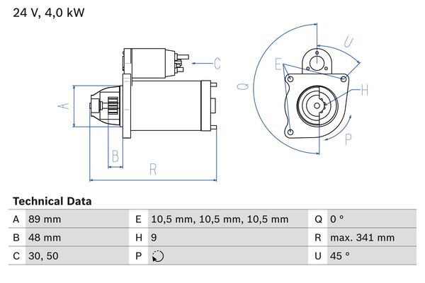 Starter 0 986 011 280 BOSCH