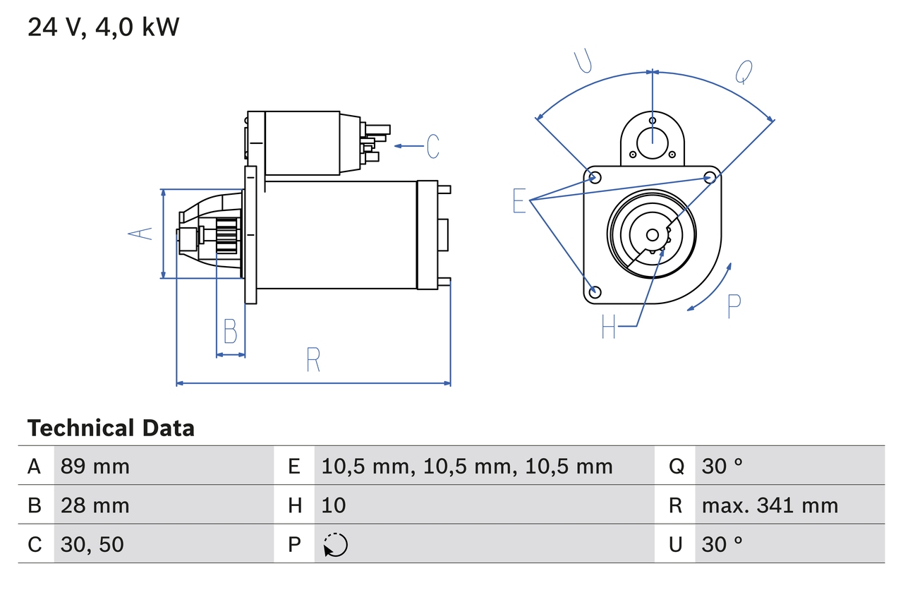 Starter 0 986 011 290 BOSCH