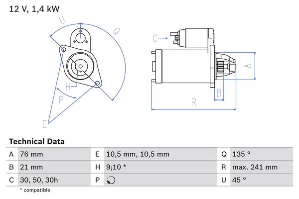 Starter 0 986 014 840 BOSCH