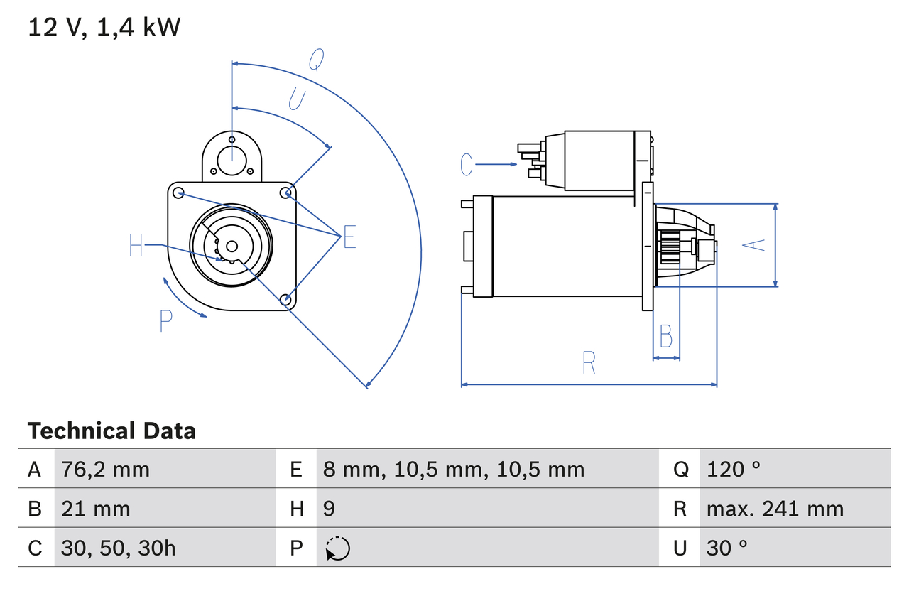 Starter 0 986 014 900 BOSCH