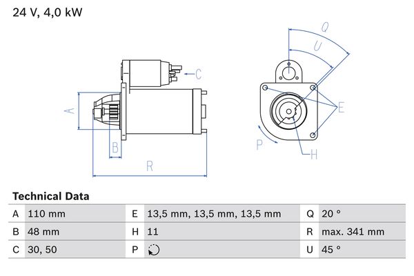 Starter 0 986 017 980 BOSCH