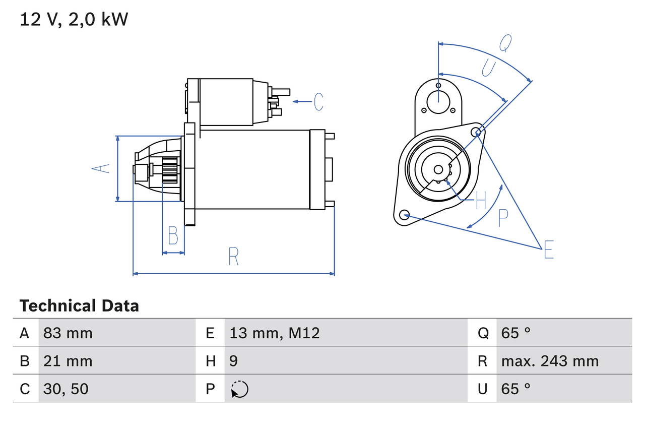starter 0 986 018 030 BOSCH
